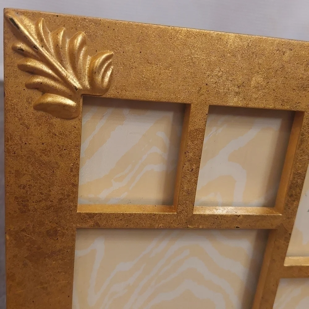 TOWLE Silversmiths gold leaf collage picture frame